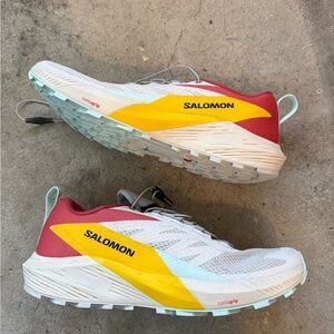 Salomon Women’s White/Yellow/Red Trail Running Shoes